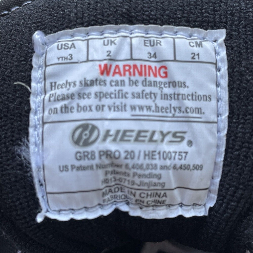Heelys GR8 Pro 20 Skate Shoes HE100757 Youth 3 Black Sneakers Red Logo - Picture 7 of 7